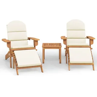 vidaXL 3-tlg. Garten-Lounge-Set Adirondack Massivholz Akazie - Braun