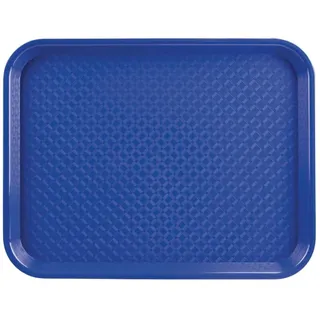 Olympia Kristallon Fast-Food-Tablett, kleine Größe: 345 x 265 mm/ 13,5 x 10,5 Zoll, blaues Polypropylen, rechteckiges Restaurant-Serviertablett aus Kunststoff, gewerbliches und Heimgebrauch, DP215