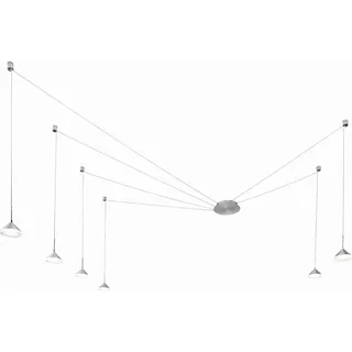 Fabas Luce Led-Pendelleuchte , Alufarben , Metall , 350 cm , ISO 9001 , höhenverstellbar , Lampen & Leuchten, Leuchtenserien