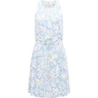 Blusenkleid RAGWEAR "Blusenkleid Sanai Print YOUMODO", Damen, Gr. M, N-Gr, blau (arctic blau), Obermaterial: 100% Viskose CV.  Obermaterial: 100% Viskose CV., Kleider Blusenkleid