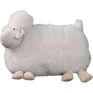 Zierkissen , Schwarz, Weiß, Beige , Textil , Schaf , Füllung: Polyester,Polyester , Tierform , 43x38x19 cm , AZO-frei, Bsci , bügelfrei, pflegeleicht, langlebig , Heimtextilien, Wohntextilien, Kissen, Zierkissen