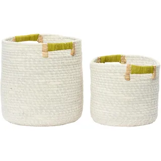 KSD White Seagrass Basket - 31cm diameter, 34cm height