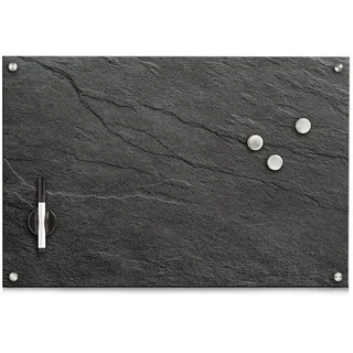 Zeller Memoboard Schiefer Glas 60 cm x 40 cm x 1,6 cm Anthrazit