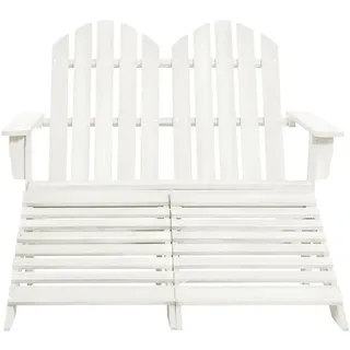 vidaXL 2-Sitzer Adirondack Gartenbank mit Fußstütze 119,5 x 147,5 x 89,5 cm weiß 315909