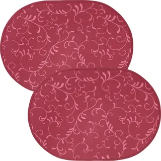 Erwin Müller Tischset Essen 2er-Pack abwaschbar Burgund Größe oval: 35x50 cm