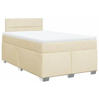 vidaXL Boxspringbett mit Matratze Creme 120x190 cm Stoff - Creme