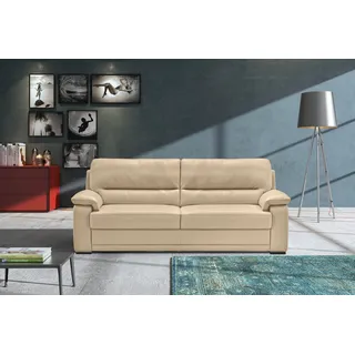 Egoitaliano 2,5-Sitzer »Doris, modernes Designersofa, Ledersofa mit erstklassiger Sitzqualität« edle Detailverarbeitung, perfekte Polsterung, aus hochwertigem Leder, beige