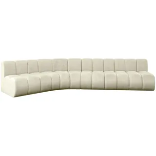altdecor Eckcouch Samt 6-Sitzer Beige