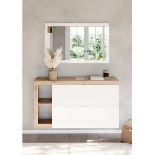 Home Affaire Hamburg 138 x 77 x 28 cm weiß / eiche cadiz matt
