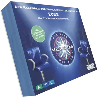 Dumont Kalenderverlag DUMONT - Wer wird Millionär 2025 Tagesabreißkalender, 14,5x11,8cm, Rate-Kalender mit 313 Fragen und Antworten, Kalender zur erfolgreichsten Quizshow, ... zu den Antworten: Mit 313 Fragen & Antworten