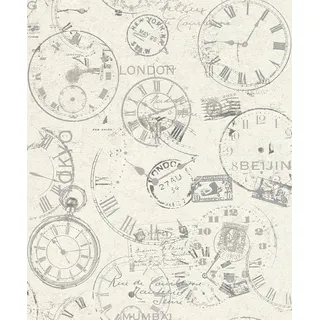 Rasch Textil Rasch Vliestapete (Grafisch) Weiß schwarze 10,05 m x 0,53 m Andy Wand 649208