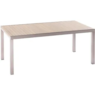 Merxx Gartentisch 240 x 100 x 74 cm Silberfarben/Akaziefarben ausziehbar