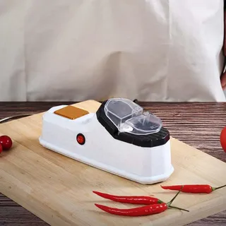 Elektrischer Messerschärfer, USB-betriebenes Multifunktions-Schärfwerkzeug für Küchenchefs, Obstmesser, Scheren - Schwarz, Weiß