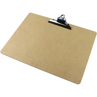 Klemmbrett Holz A3  | Querformat  | Classic - mit großer Retroklammer, braun