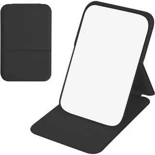Reisespiegel,Faltbarer Spiegel mit Kortikale Schale,Taschenspiegel,Schminkspiegel Kinder,Spiegel Klein,Tragbarer Super HD Spiegels,Ultradünn und Langlebig Spiegels,für Zuhause,Reisenutzung (Schwarz)