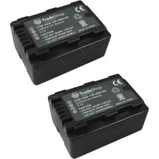 2x Trade-Shop Li-Ion Akku, 3,6/3,7V 1800mAh für Panasonic HDC-Serie HDC TM35 TM40, TM40GK, TM40K, TM40P, TM40PC TM41, TM41H, TM41P, TM41PC TM45 TM55, TM55K, TM55P, TM55PC TM60, TM60K, TM60P, TM60PC TM70 TM80