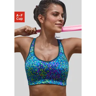 Sport-BH LASCANA ACTIVE, Damen, Gr. 75, Cup A, bunt (grün, bunt), Microtouch, Obermaterial: 76% Polyamid, 24% Elasthan, BHs Sport-BH, mit integrierten Schalen im Cup