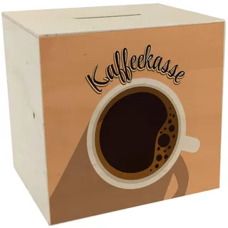 Spardose aus Holz mit Kaffeetassenmotiv - als Kaffeekasse für Frisöre und Restaurants eine super Trinkgeldkasse für alle Berufe in denen man regelmäßig EIN kleines Trinkgeld von