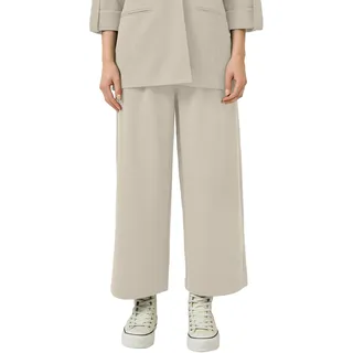 Culotte QS, Damen, Gr. 36, N-Gr, beige, Web, Obermaterial: 95% Polyester, 5% Elasthan, unifarben, regular fit 7/8-Länge, Hosen Culotte, Sommerhose mit Knopf-Design am Gummibund