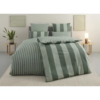 Home Affaire Bettwäsche »Sari« 3 Stk., tlg. in verschiedenen Qualitäten, maritime Bettwäsche mit Streifen grün