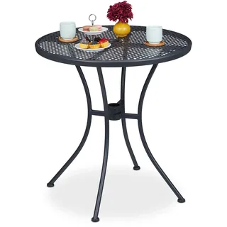 Relaxdays Gartentisch Ø 70 x 10 cm Anthrazit