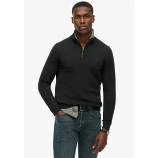 Superdry Strickpullover »ESSENTIALS COTTON HALF ZIP«, grau