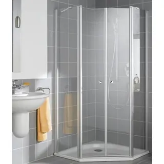 Kermi Fünfeck IBIZA 2000 B55 11018, I2B55110181AK, Farbe: Silber Mattglanz Echtglas klar