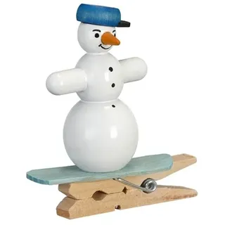Baumbehang Schneemänner Snowboard mit Klammer Höhe Circa 5cm Baumschmuck Holz
