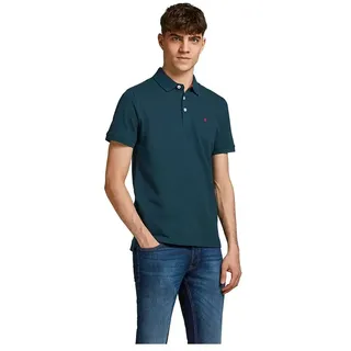 Jack & Jones Paulos Kurzarm-poloshirt - Navy Blazer / Detail Tonal / True Red / Slim - M