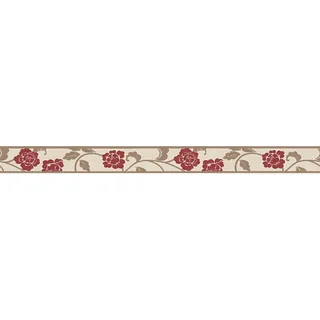 A.S. Création Borte selbstklebend Blumen 5 m x 5 cm Rot-Braun
