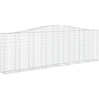 vidaXL Gabione mit Hochbogen 400x30x120/140 cm Verzinktes Eisen - Silber