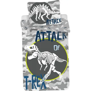 Leinen T-REX Leuchteffekt 140x200, 70x90 cm - Grau