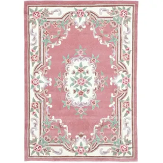 Theko Handtuftteppich Ming 90x160 cm , Rosa , Textil , Floral , Rechteckig , 90x160 cm , antistatisch , Teppiche und Böden, Teppiche, Hochflorteppiche & Shaggys