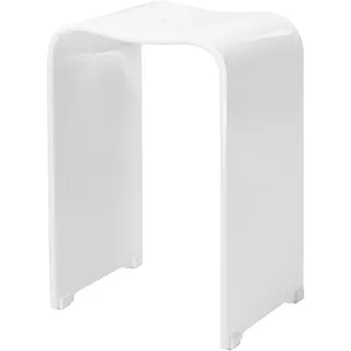 bremermann Duschhocker Acryl weiß ca. 33 x 27,5 x 48 cm belastbar bis 130 kg