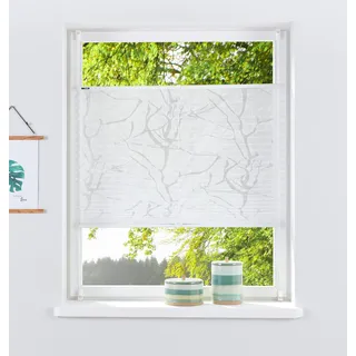 MY HOME Plissee »Anna« Lichtschutz ohne Bohren verspannt Ästemotiv, Bestseller mit über 500 4,5-Sterne-Bewertungen, Klemmträger, weiß