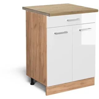 Vicco Schubladenschrank Vicco R-Line 60 x 81,6 x 60 cm Weiß Hochglanz