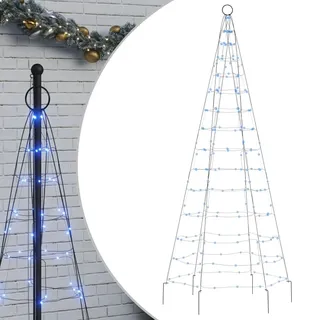 vidaXL LED-Weihnachtsbaum für Fahnenmast 200 LEDs Blau 180 cm - Blau
