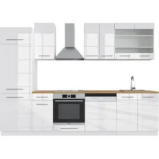 Vicco Küchenzeile Fame-Line 300 cm Weiß Hochglanz