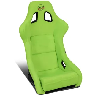 NRG Innovations NRG-FRP-302NG-PRISMA Universal Schalensitz mit fester Rückenlehne für 5-Punkt-Gurtsysteme, Größe L, Grün, Alcantara-Material, 61 cm B x 88,9 cm H x 45,7 cm T