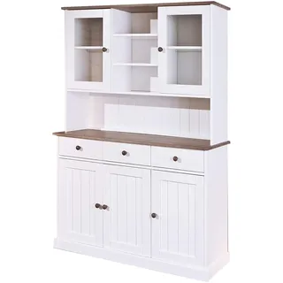 Interlink Buffetschrank Westerland 6.2 131 x 45 x 191 cm Weiß/Sepia