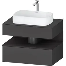 Duravit Qatego Konsolenwaschtischunterbau, 1 Auszug, 1 Schubkasten, Ausschnitt mittig, 800x550x600mm, Nische Graphit Supermatt, QA4730080, Farbe: Graphit matt