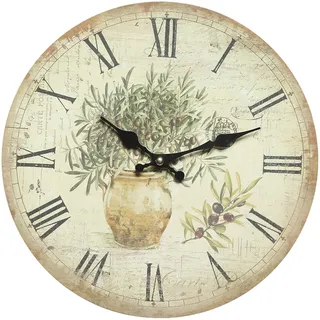 Ambiente Haus Oliven Wanduhr 28 cm 28cm bunt