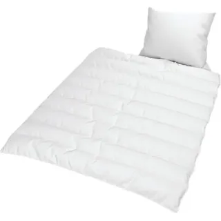 Jekatex Microfaserbettdecke + Kopfkissen "Schlafkomfort fürs ganze Jahr", 2-tlg oder 4-tlg, Bettenset 135x200/155x220+80x80/40x80cm, weiß,