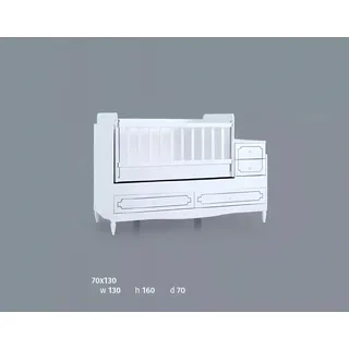 Kinderbett Säugling Baby Betten Kleinkind Bett Holzbett Weiß mit Regalen - Weiß