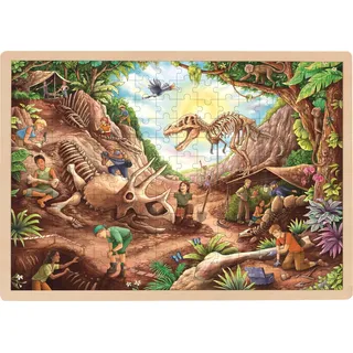 Goki Puzzle - Dinosaurier Ausgrabungsstätte Lernspielzeug Holz