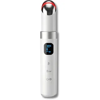 Präzisionsgerät für die Augenpartie mit EMS & LED – Gegen Augenringe, Falten Wärme 12x2 cm weiss