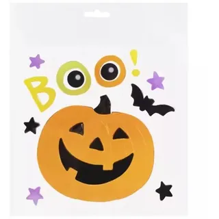 Grinsender Halloween-Kürbis Fenster Gel-Set