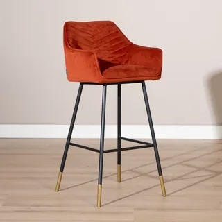 Bronx71 Barhocker Samt Fiona 65 - 78 cm kupfer - Kupfer