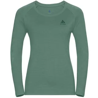 Odlo Damen Crew Neck Concord Sweatshirt, Creme de Menthe-Flower Leaf Print SS20, XS