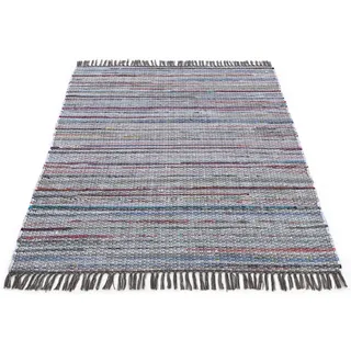 carpetfine Kelim Chindi, grau, 200x250 cm | Moderner Teppich für Wohn- und Schlafzimmer
